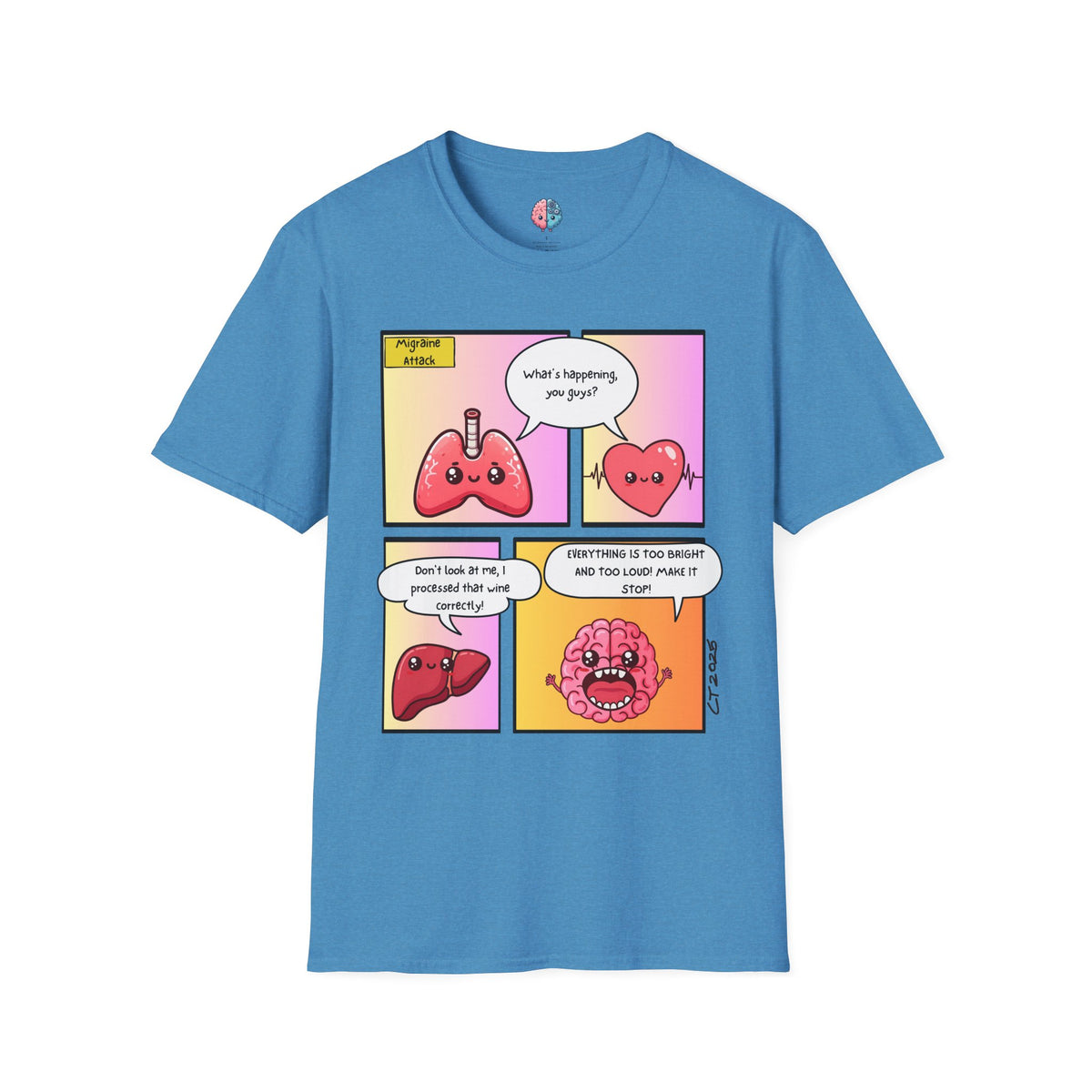 Organs React: When Migraine Strikes, Unisex Softstyle T-Shirt