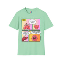 Organs React: When Migraine Strikes, Unisex Softstyle T-Shirt