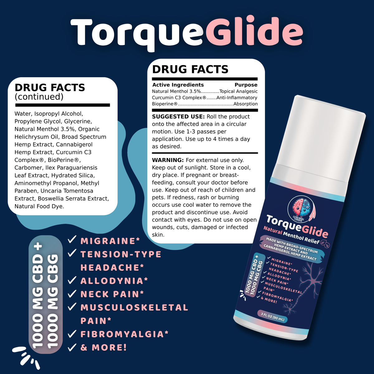 TorqueGlide (Now with 1000 mg CBD BSO + 1000 mg CBG)