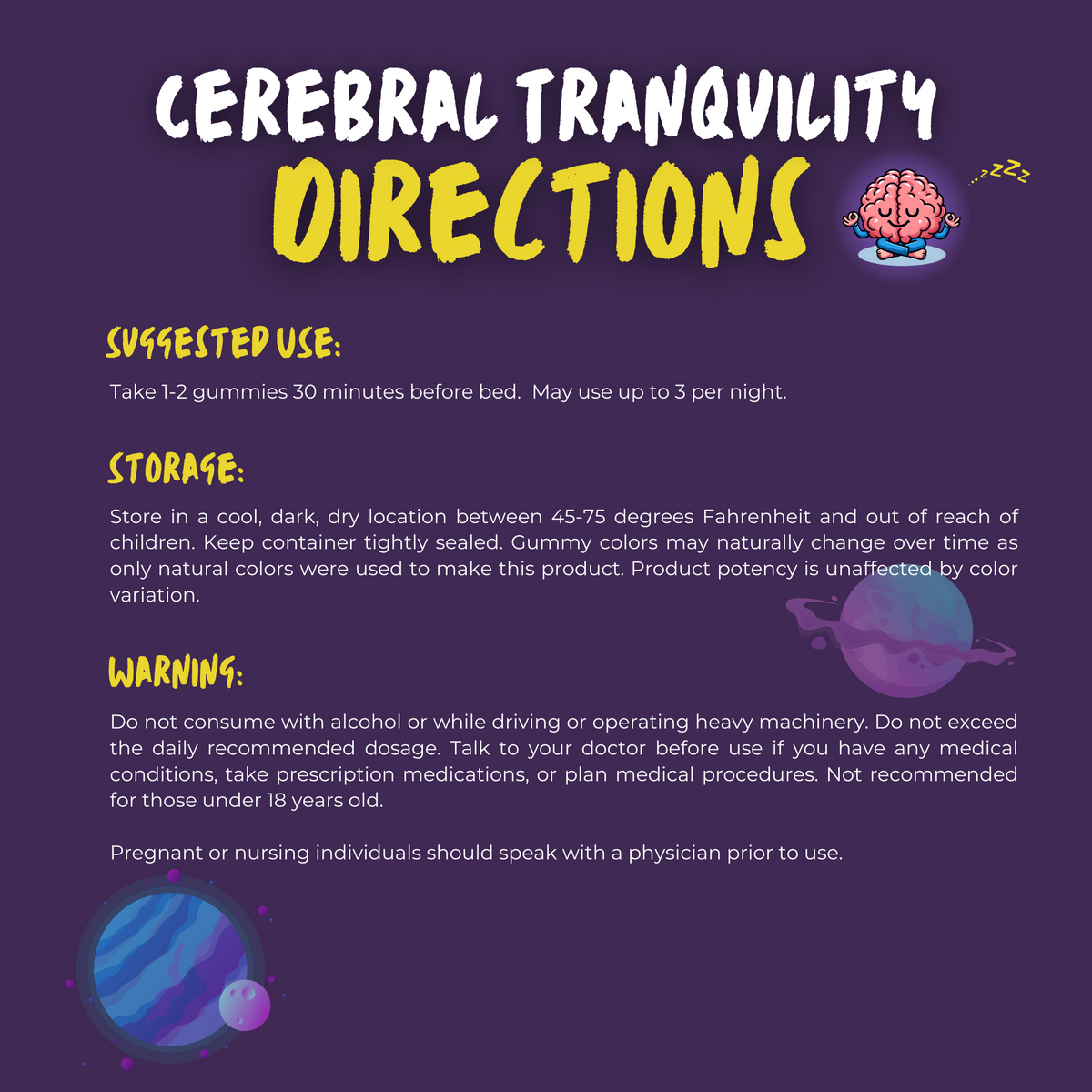Cerebral Tranquility Nighttime Gummy with CBN