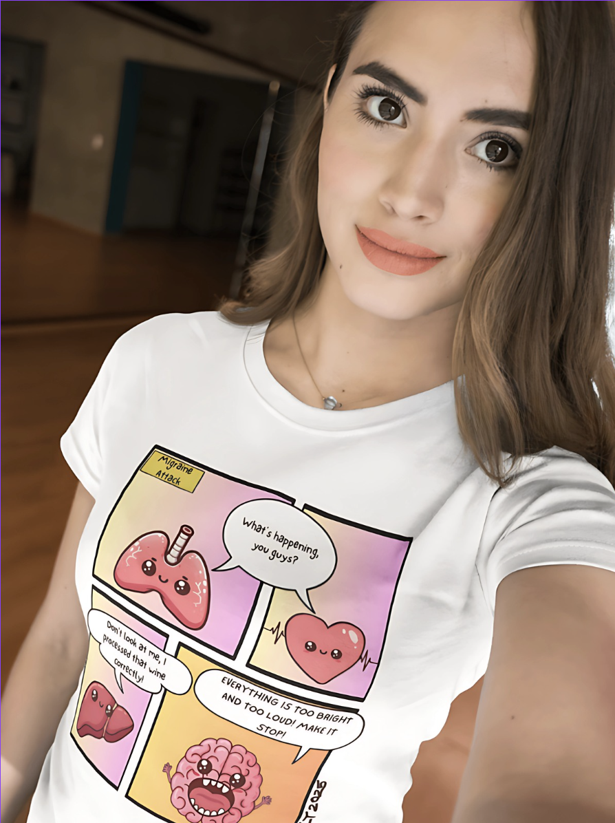 Organs React: When Migraine Strikes, Unisex Softstyle T-Shirt
