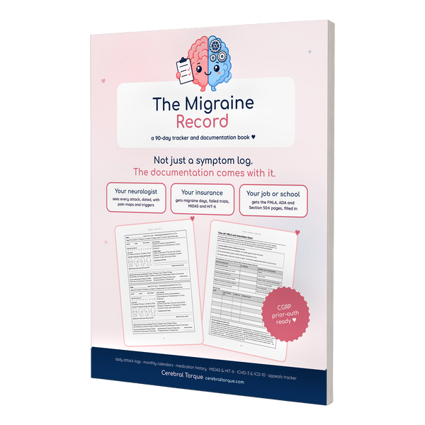 The Migraine Record, a migraine tracker and documentation book