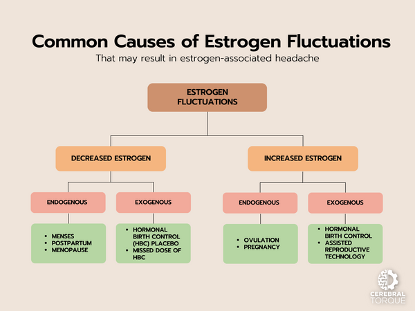 Common Causes of Estrogen Fluctuations (That may result in estrogen-associated headache)