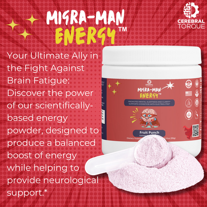 Migra-Man Energy (Fruit Punch) with caffeine and electrolytes!