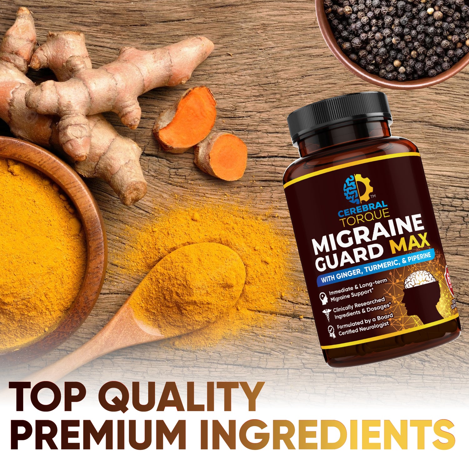 Top quality ingredients for Migraine Guard MAX. We use a 10:1 extract for our herbs. Powdered extracts are extremely potent and very shelf stable